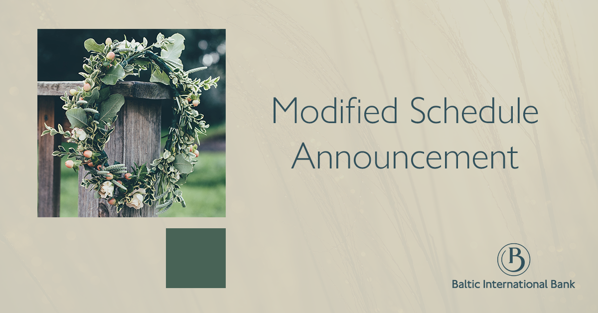 Modified Schedule Announcement during midsummer holidays